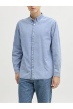 JREBAVAN SHIRT LS - ΜΠΛΕ ΑΝΟΙΧΤΟ