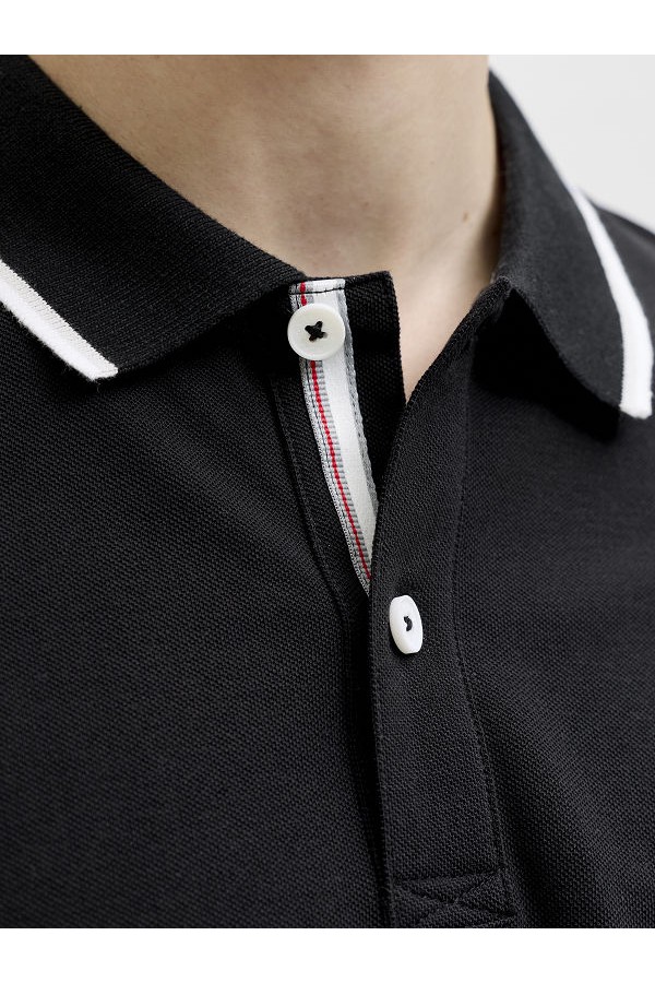 JJBLAZE POLO SS LN - ΜΑΥΡΟ