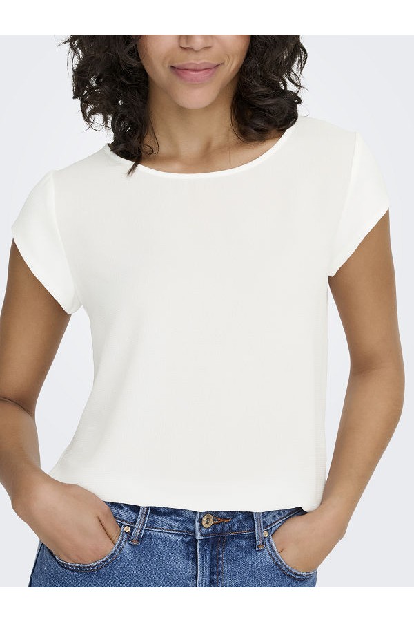 ONLVIC S/S SOLID TOP NOOS WVN - ΛΕΥΚΟ