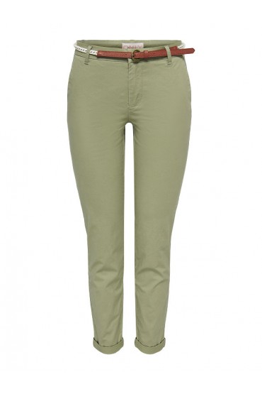 ONLBIANA LIFE COTTON BELT CHINO CC PNT - ΠΡΑΣΙΝΟ