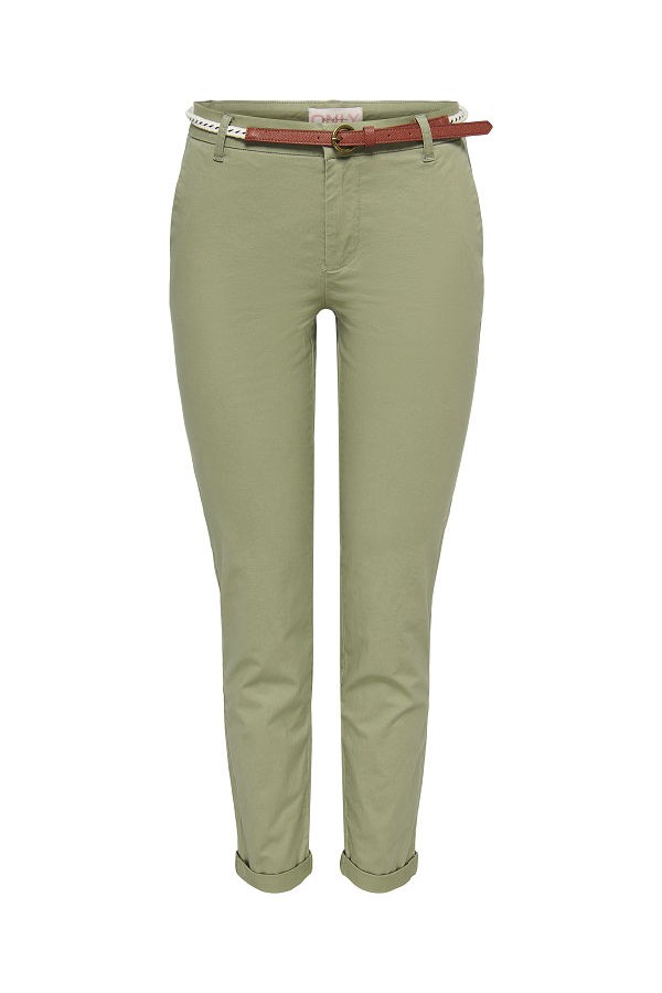 ONLBIANA LIFE COTTON BELT CHINO CC PNT - ΠΡΑΣΙΝΟ