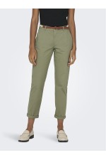 ONLBIANA LIFE COTTON BELT CHINO CC PNT - ΠΡΑΣΙΝΟ