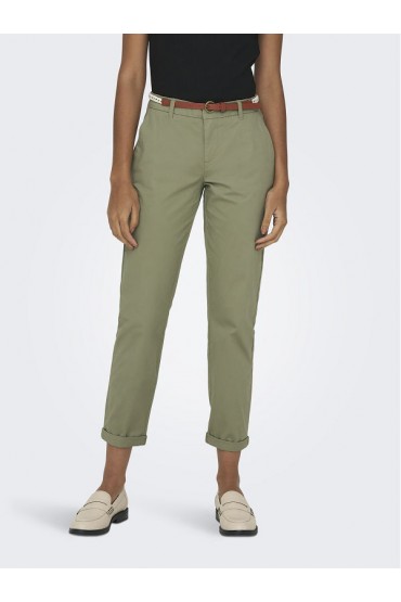 ONLBIANA LIFE COTTON BELT CHINO CC PNT - ΠΡΑΣΙΝΟ