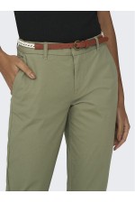 ONLBIANA LIFE COTTON BELT CHINO CC PNT - ΠΡΑΣΙΝΟ