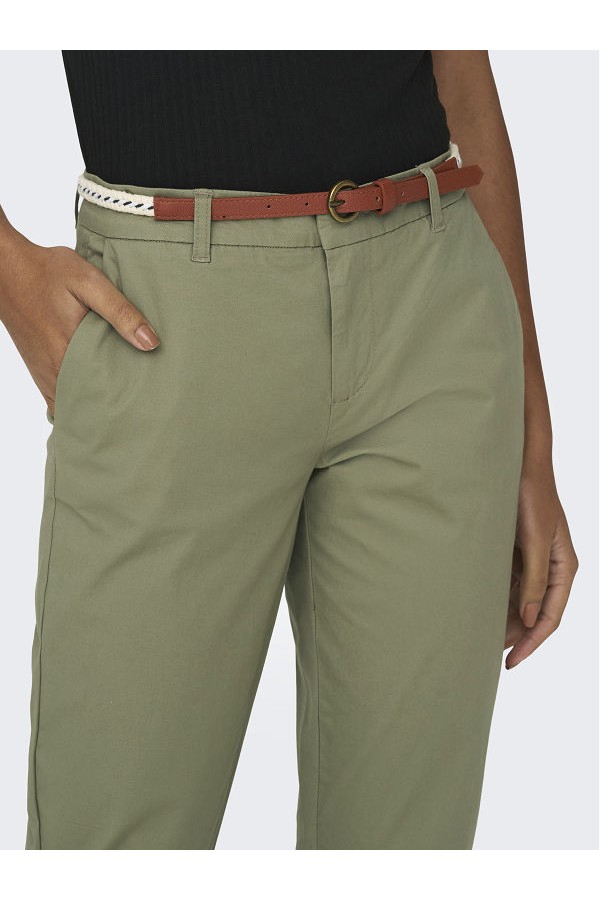 ONLBIANA LIFE COTTON BELT CHINO CC PNT - ΠΡΑΣΙΝΟ