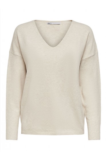 ONLRICA LIFE L/S V-NECK PULLO KNT NOOS - ΜΠΕΖ
