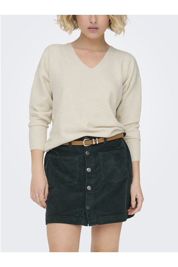 ONLRICA LIFE L/S V-NECK PULLO KNT NOOS - ΜΠΕΖ