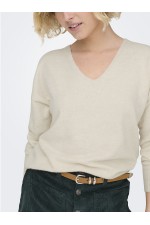 ONLRICA LIFE L/S V-NECK PULLO KNT NOOS - ΜΠΕΖ