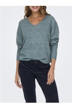 ONLRICA LIFE L/S V-NECK PULLO KNT NOOS - ΠΡΑΣΙΝΟ