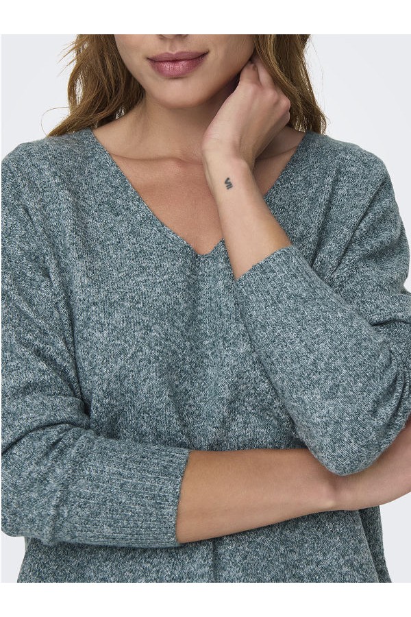 ONLRICA LIFE L/S V-NECK PULLO KNT NOOS - ΠΡΑΣΙΝΟ