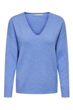 ONLRICA LIFE L/S V-NECK PULLO KNT NOOS - ΜΠΛΕ ΑΝΟΙΧΤΟ