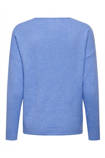 ONLRICA LIFE L/S V-NECK PULLO KNT NOOS - ΜΠΛΕ ΑΝΟΙΧΤΟ