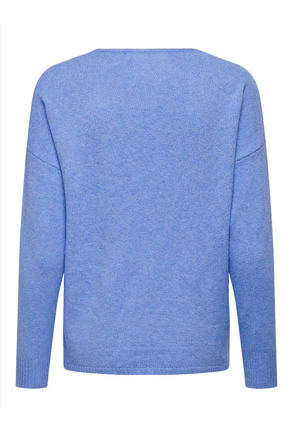 ONLRICA LIFE L/S V-NECK PULLO KNT NOOS - ΜΠΛΕ ΑΝΟΙΧΤΟ