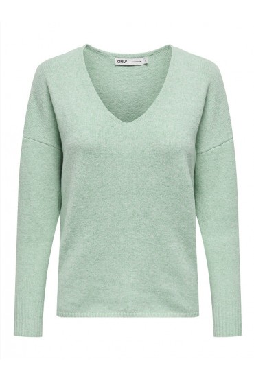 ONLRICA LIFE L/S V-NECK PULLO KNT NOOS - ΠΡΑΣΙΝΟ