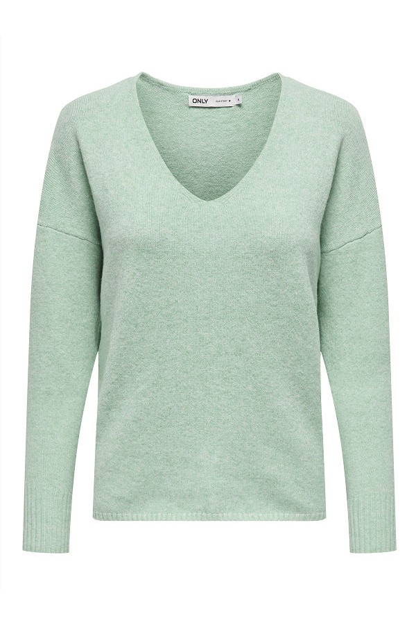 ONLRICA LIFE L/S V-NECK PULLO KNT NOOS - ΠΡΑΣΙΝΟ
