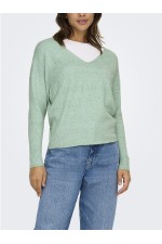 ONLRICA LIFE L/S V-NECK PULLO KNT NOOS - ΠΡΑΣΙΝΟ