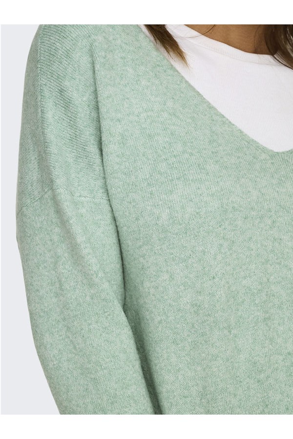 ONLRICA LIFE L/S V-NECK PULLO KNT NOOS - ΠΡΑΣΙΝΟ