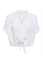 ONLPAULA LIFE S/S TIE SHIRT WVN NOOS - ΛΕΥΚΟ