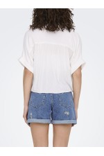 ONLPAULA LIFE S/S TIE SHIRT WVN NOOS - ΛΕΥΚΟ