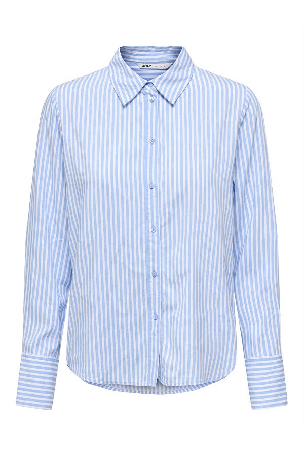 ONLBERIT LIFE L/S SHIRT NOOS WVN - ΜΠΛΕ ΑΝΟΙΧΤΟ