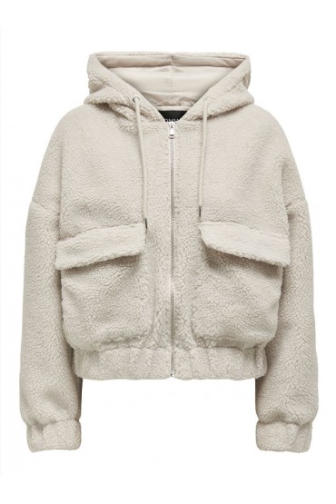 ONLTANJA TEDDY HOOD JACKET OTW NOOS - ΜΠΕΖ