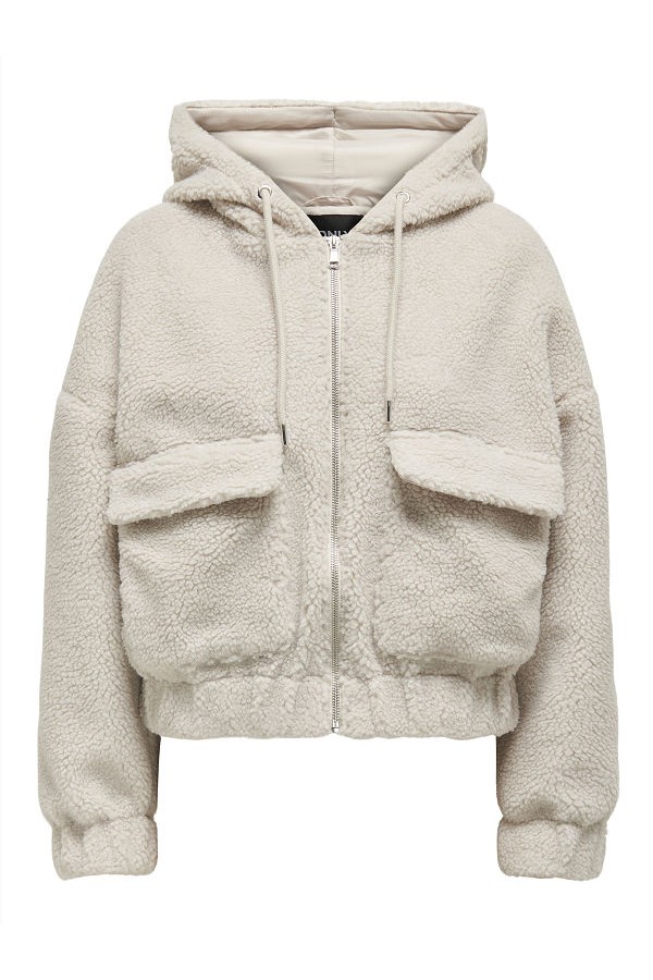 ONLTANJA TEDDY HOOD JACKET OTW NOOS - ΜΠΕΖ