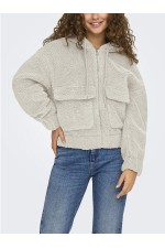 ONLTANJA TEDDY HOOD JACKET OTW NOOS - ΜΠΕΖ