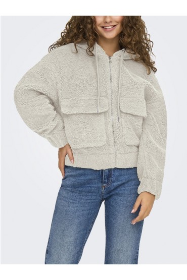 ONLTANJA TEDDY HOOD JACKET OTW NOOS - ΜΠΕΖ
