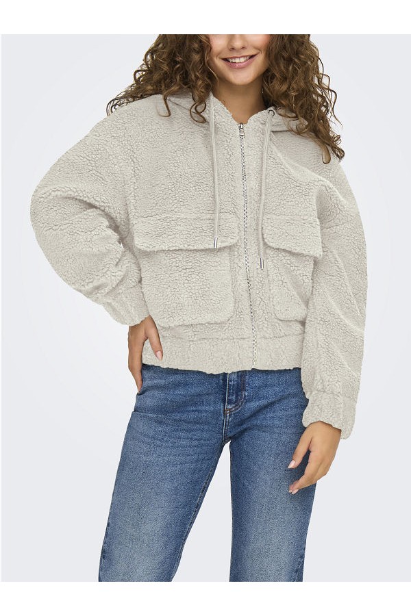 ONLTANJA TEDDY HOOD JACKET OTW NOOS - ΜΠΕΖ