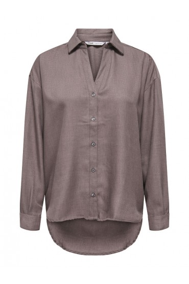 ONLHARRIET LIFE L/S SHIRT WVN - ΚΑΦΕ