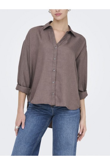 ONLHARRIET LIFE L/S SHIRT WVN - ΚΑΦΕ