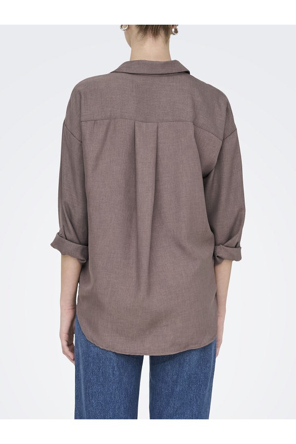 ONLHARRIET LIFE L/S SHIRT WVN - ΚΑΦΕ