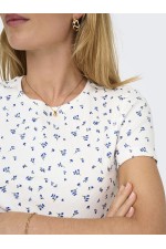 ONLFENJA S/S AOP TOP JRS NOOS - ΛΕΥΚΟ