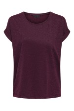 ONLMOSTER GLITTER S/S TOP NOOS JRS - ΜΠΟΡΝΤΩ