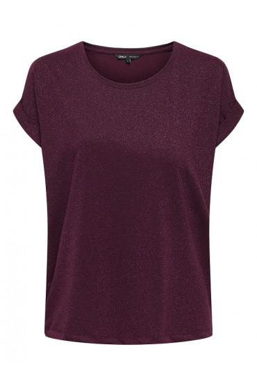 ONLMOSTER GLITTER S/S TOP NOOS JRS - ΜΠΟΡΝΤΩ