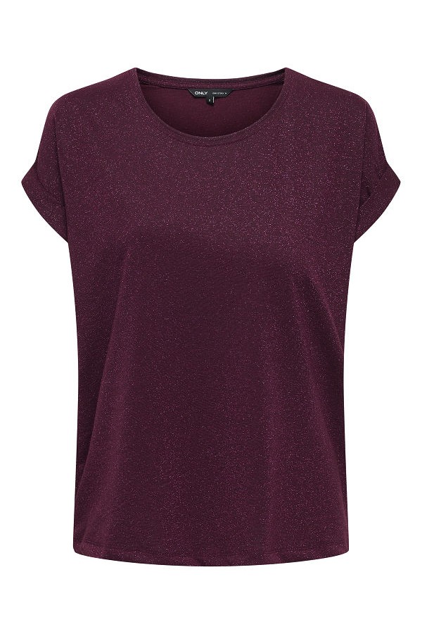 ONLMOSTER GLITTER S/S TOP NOOS JRS - ΜΠΟΡΝΤΩ