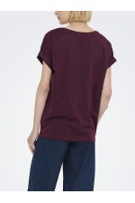 ONLMOSTER GLITTER S/S TOP NOOS JRS - ΜΠΟΡΝΤΩ
