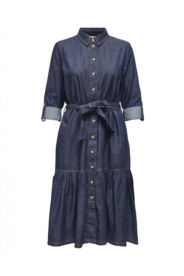 ONLSEVIGNY FRILL 3/4 SL LONG DRESS DNM - ΜΠΛΕ