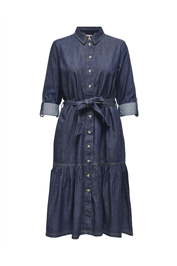 ONLSEVIGNY FRILL 3/4 SL LONG DRESS DNM - ΜΠΛΕ
