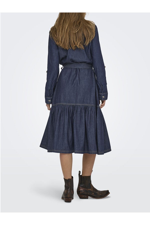 ONLSEVIGNY FRILL 3/4 SL LONG DRESS DNM - ΜΠΛΕ