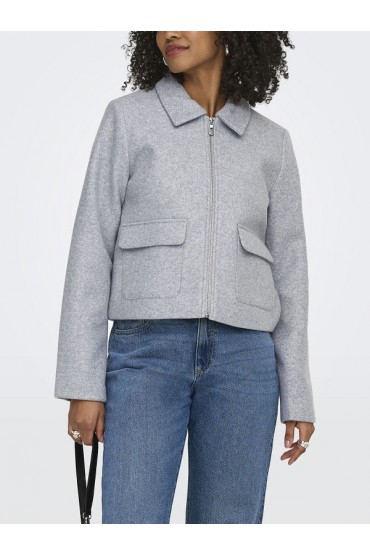ONLVELA ZIP SHORT JACKET OTW - ΓΚΡΙ