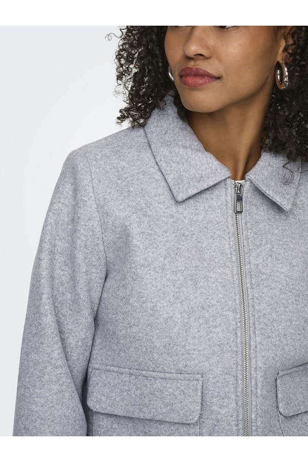 ONLVELA ZIP SHORT JACKET OTW - ΓΚΡΙ