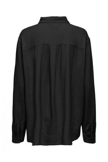 ONLGOA L/S LINEN BL SHIRT CC PNT - ΜΑΥΡΟ