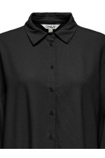 ONLGOA L/S LINEN BL SHIRT CC PNT - ΜΑΥΡΟ