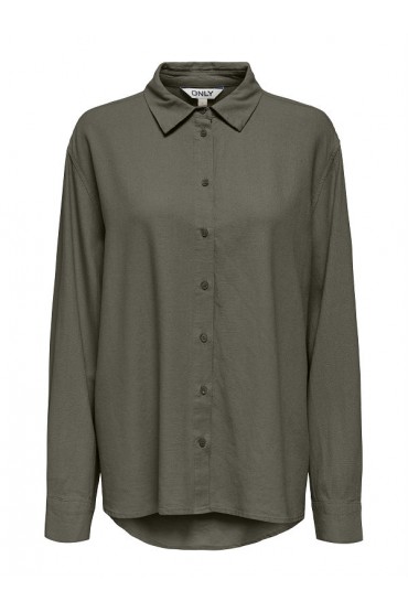 ONLGOA L/S LINEN BL SHIRT CC PNT - ΠΡΑΣΙΝΟ