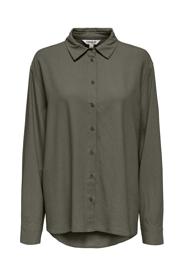 ONLGOA L/S LINEN BL SHIRT CC PNT - ΠΡΑΣΙΝΟ