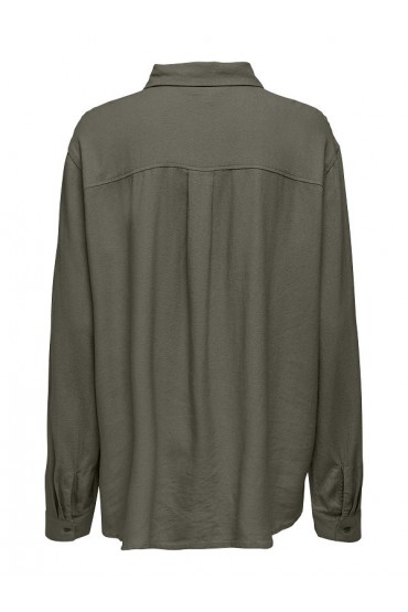 ONLGOA L/S LINEN BL SHIRT CC PNT - ΠΡΑΣΙΝΟ
