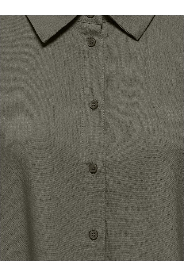 ONLGOA L/S LINEN BL SHIRT CC PNT - ΠΡΑΣΙΝΟ