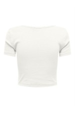 ONLBETTY S/S SCALLOP V-NECK CC JRS - ΛΕΥΚΟ