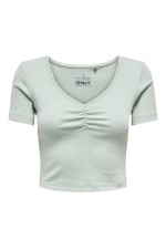 ONLBETTY S/S SCALLOP V-NECK CC JRS - ΠΡΑΣΙΝΟ